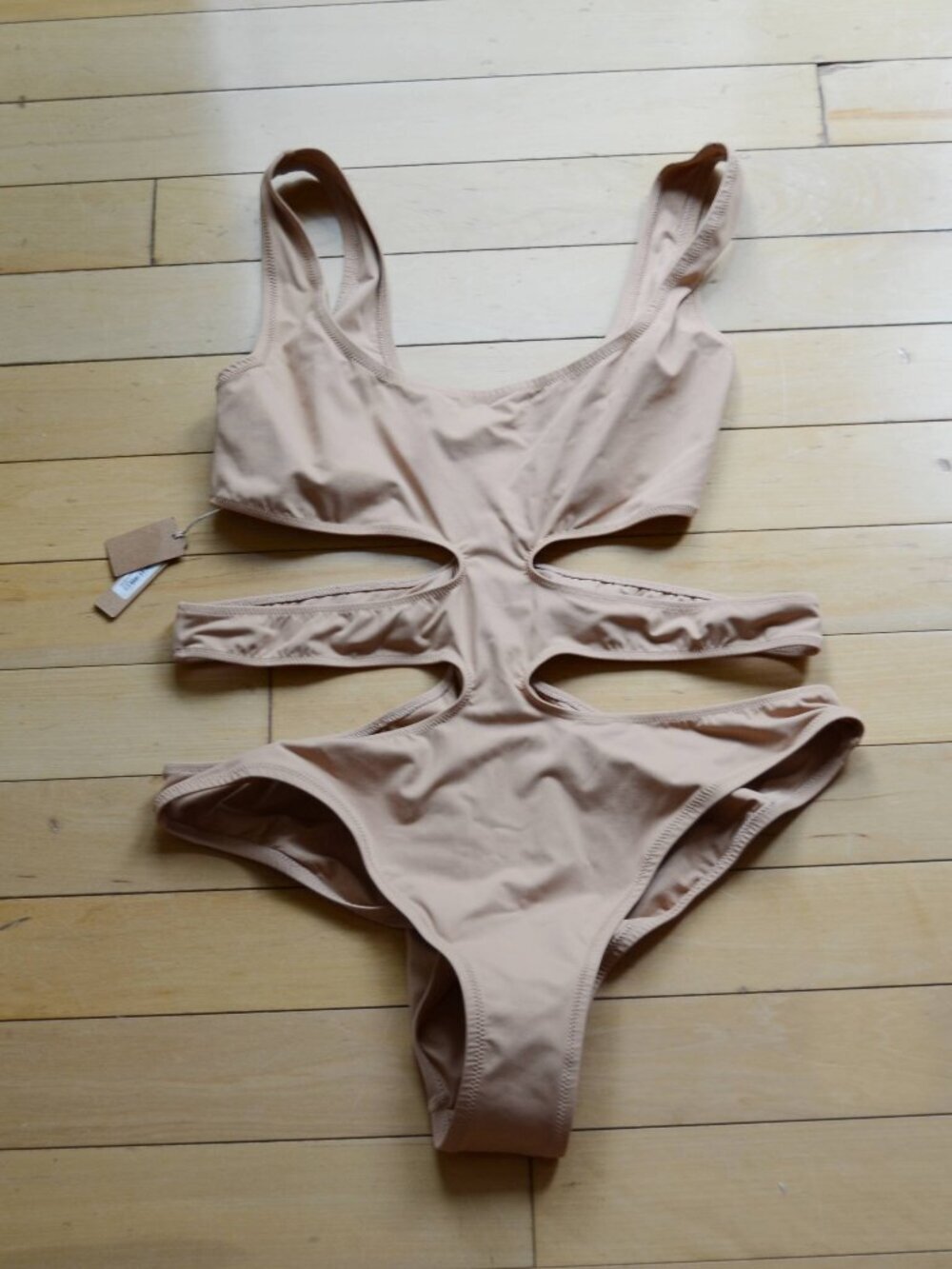 Skims Almond Monokini One Piece Swimsuit Size XL NWT - Picture 1 of 8